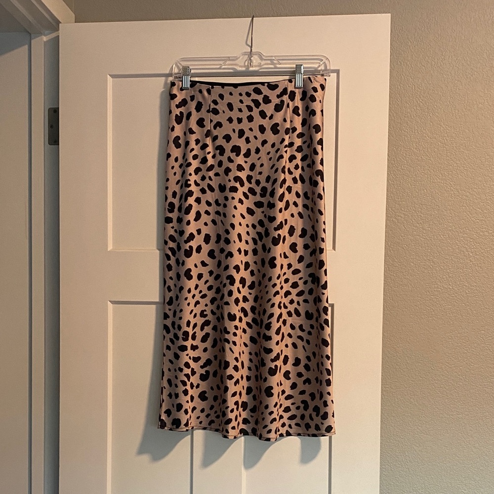 Leopard Print Midi Skirt